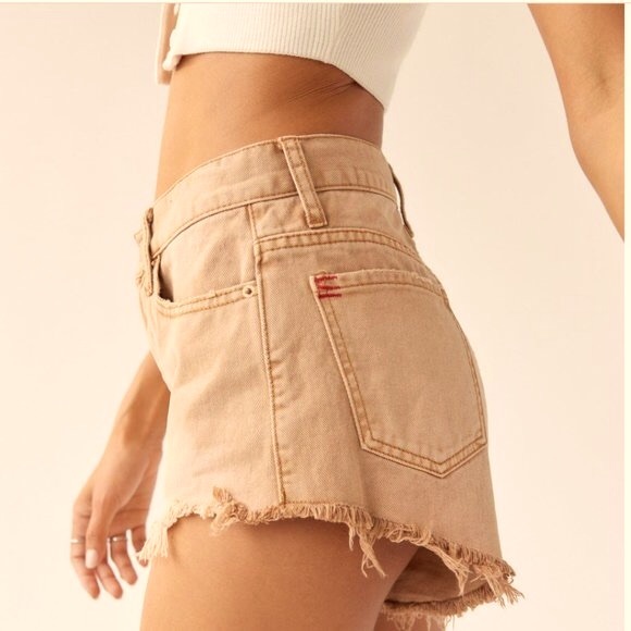 Urban Outfitters BDG High Rise Cheeky Short in Light Sand 24 - Picture 2 of 8